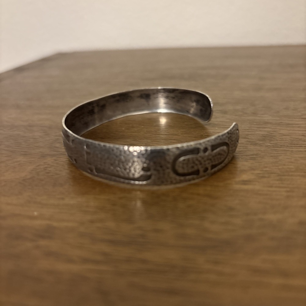 Vintage Wohelo Campfire Girls sterling silver cuff bracelet by JJ White 15 g - Picture 2 of 6